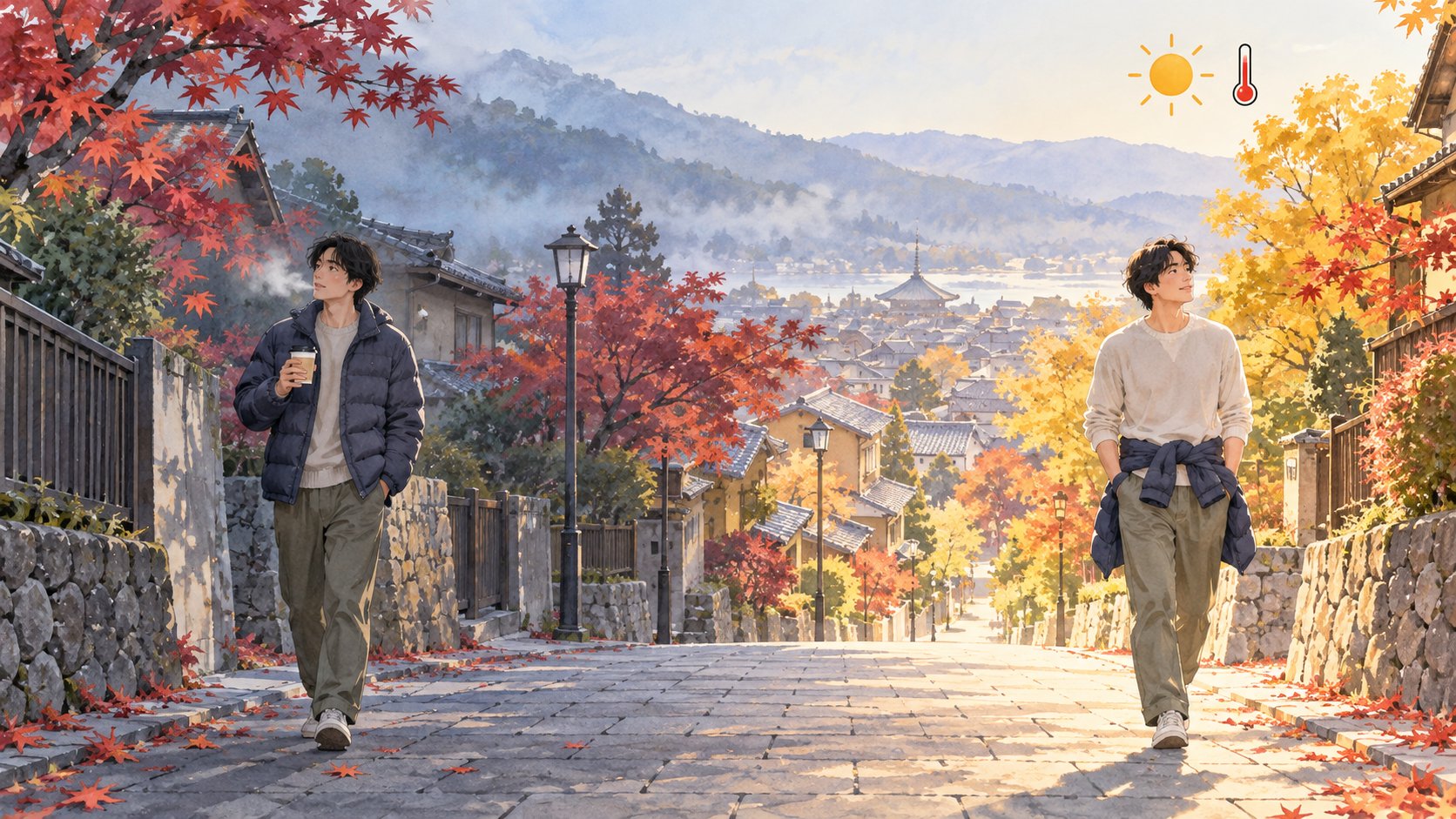 3連休は秋晴れ、それでも朝晩は冷える｜10月の気温と服装の目安