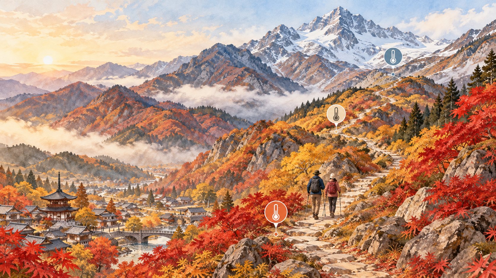 紅葉スポットは標高でさらに冷える｜行き先別の寒さの考え方
