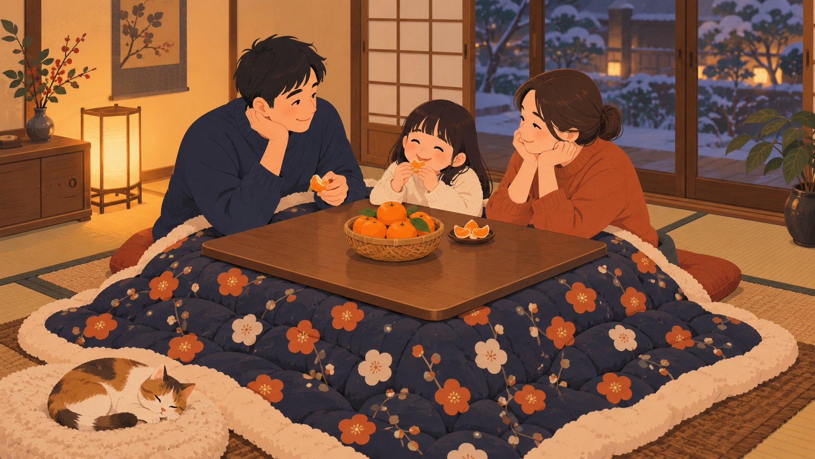 こたつはリビングで長く過ごす人の主役になる