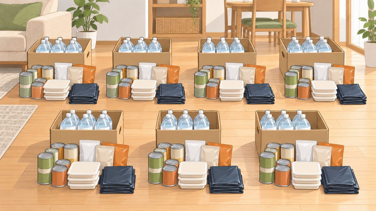 1週間分の備蓄はどれくらい?家族の人数で量をつかむ