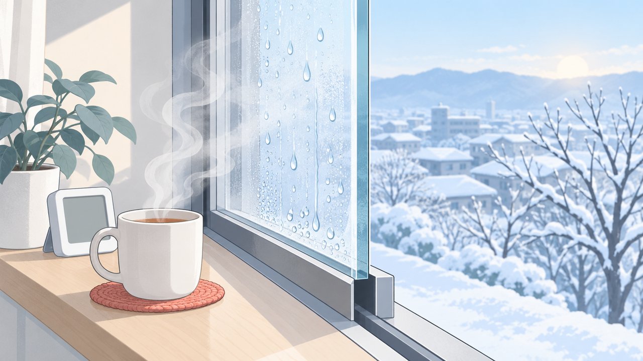 窓の結露はなぜ起きる？「露点」と湿度の関係