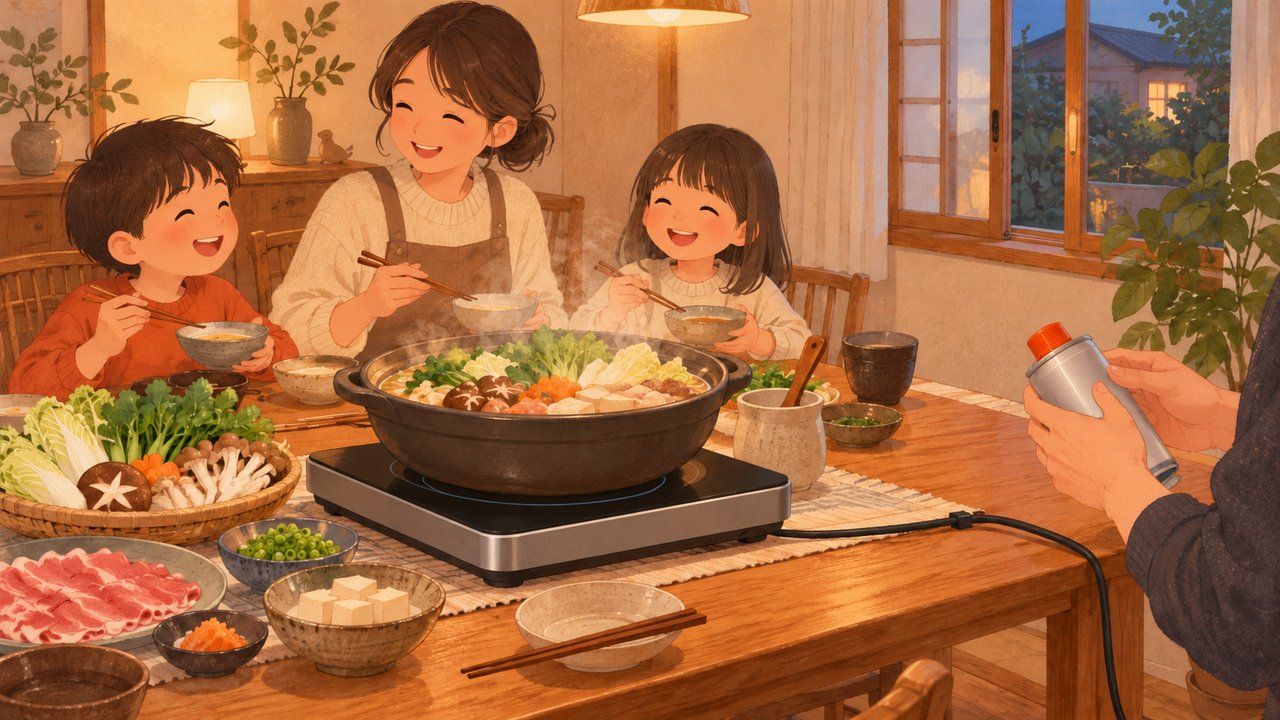 食卓で使う前の安全チェック:ボンベの期限とコードの足ひっかけ